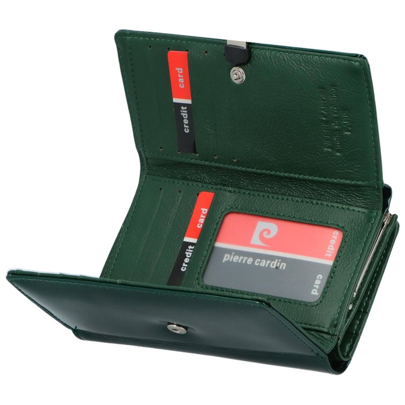 Luxusní dámská kožená peněženka s lístky Demetra, zelená