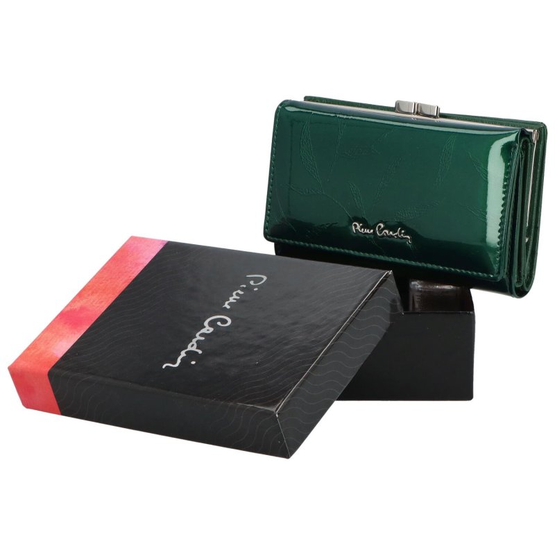 Luxusní dámská kožená peněženka s lístky Demetra, zelená