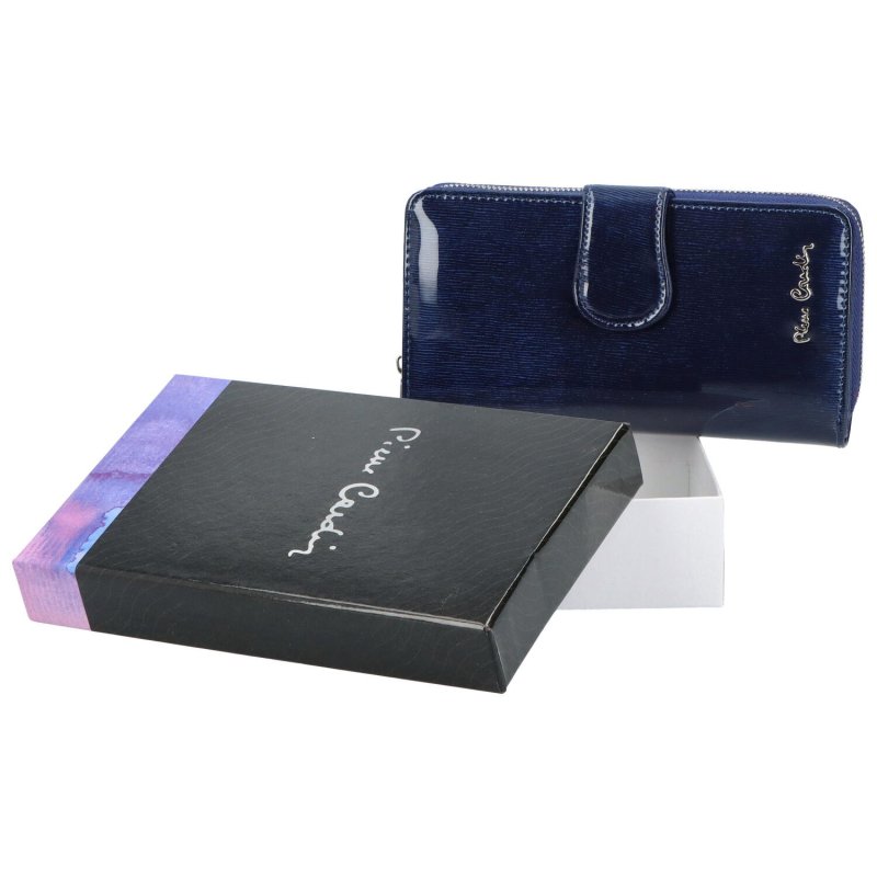 Stylová dámská kožená peněženka s linkami Rinardo, modrá