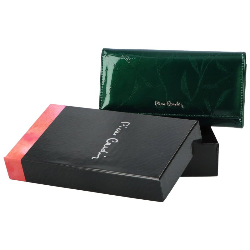 Luxusní dámská kožená peněženka s lístky Gasparo, zelená