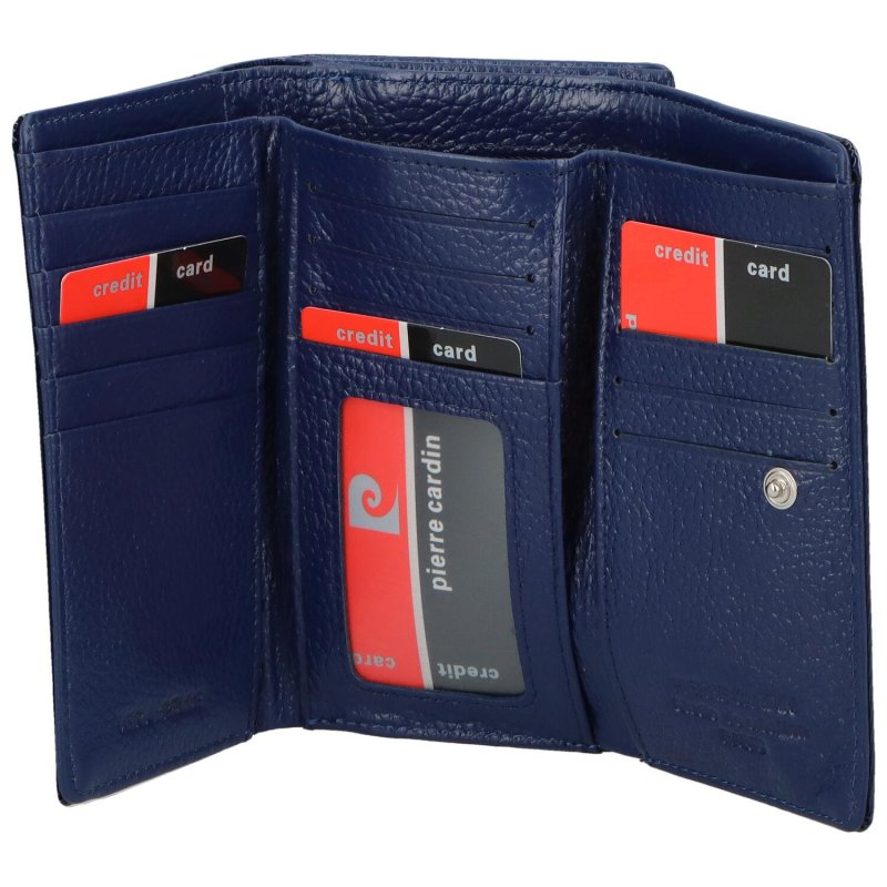 Luxusní dámská kožená peněženka Demetra, modrá