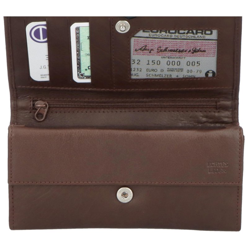 Klasická dámská kožená peněženka Claudia, hnědá