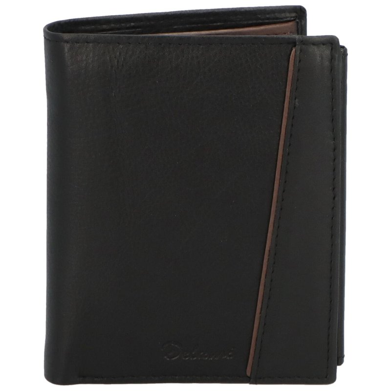 Pánská kožená peněženka s výrazným prošíváním Tommaso, černá/červená