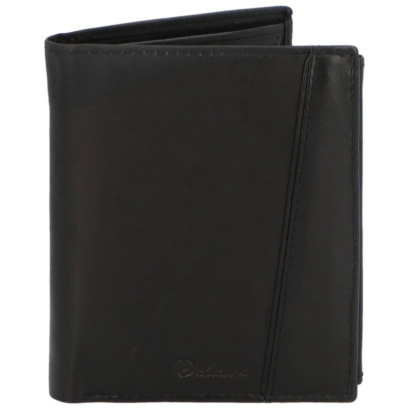 Pánská kožená peněženka s výrazným prošíváním Tommaso, černá