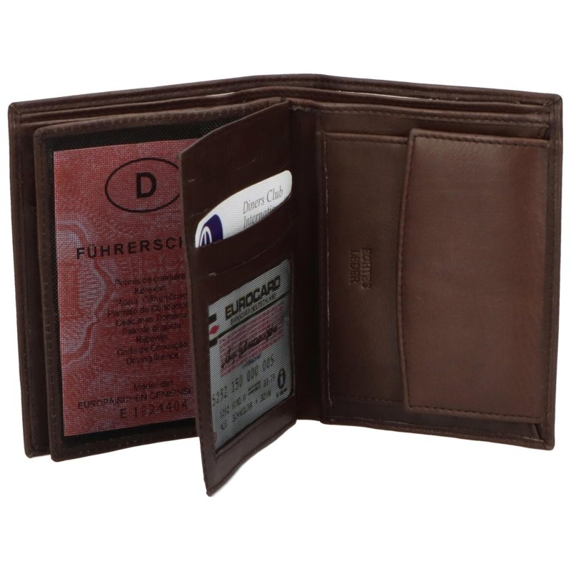 Pánská praktická kožená peněženka Eugenio, hnědá
