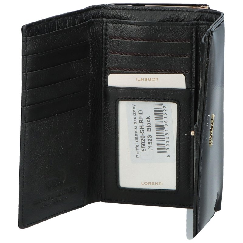 Kožená dámská peněženka Aura, černá