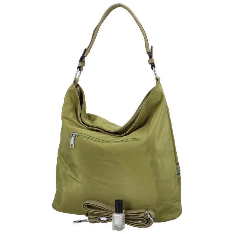 Trendová dámská látková kabelka Sarai, olivově zelená