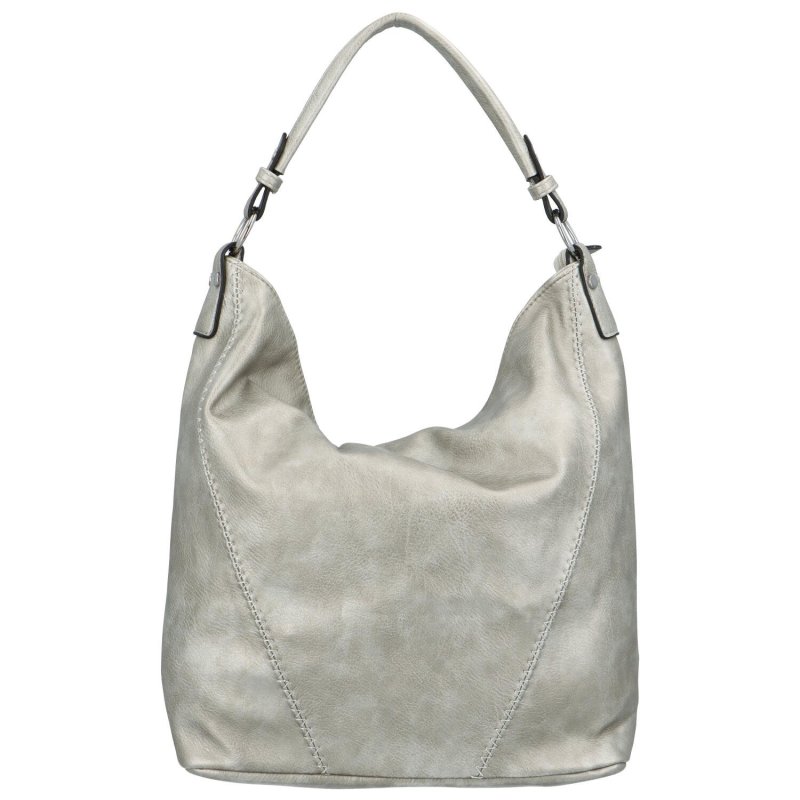 Trendová dámská koženková kabelka Elsy, stříbrná