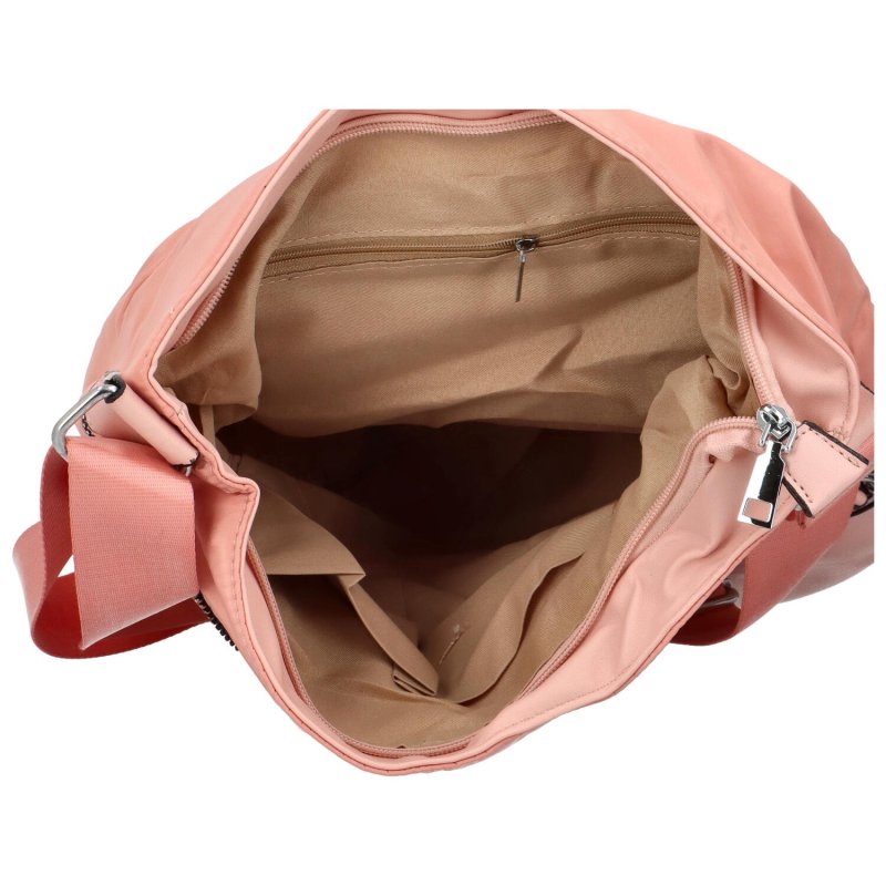 Pohodová dámská koženková kabelka Leire, růžová