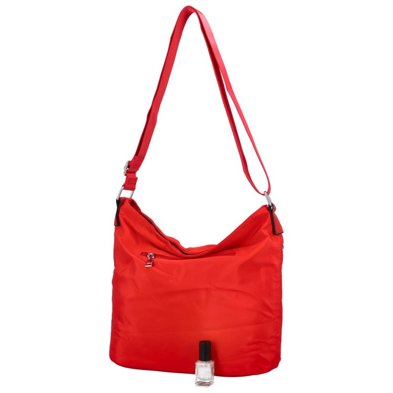 Pohodová dámská koženková kabelka Leire, červená