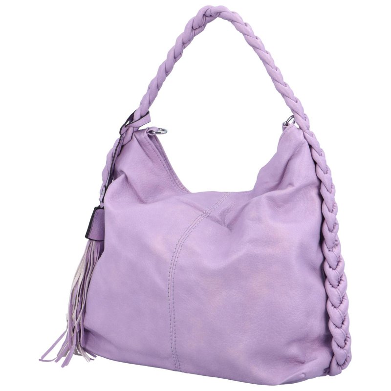 Trendová dámská koženková kabelka Aino, pastelově fialová