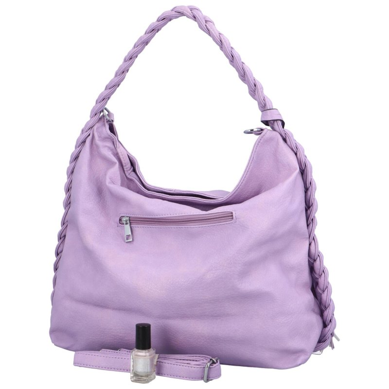 Trendová dámská koženková kabelka Aino, pastelově fialová