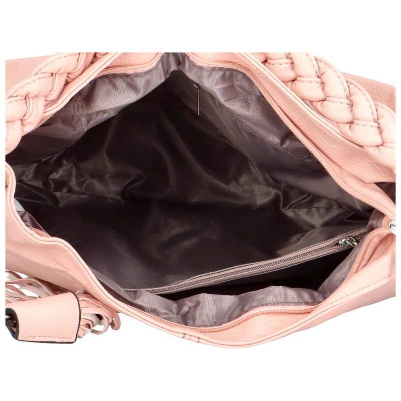 Trendová dámská koženková kabelka Aino, pastelově růžová