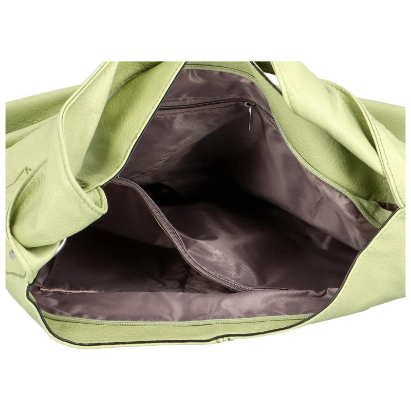 Trendová dámská koženková kabelka Anaitis, pastelově zelená