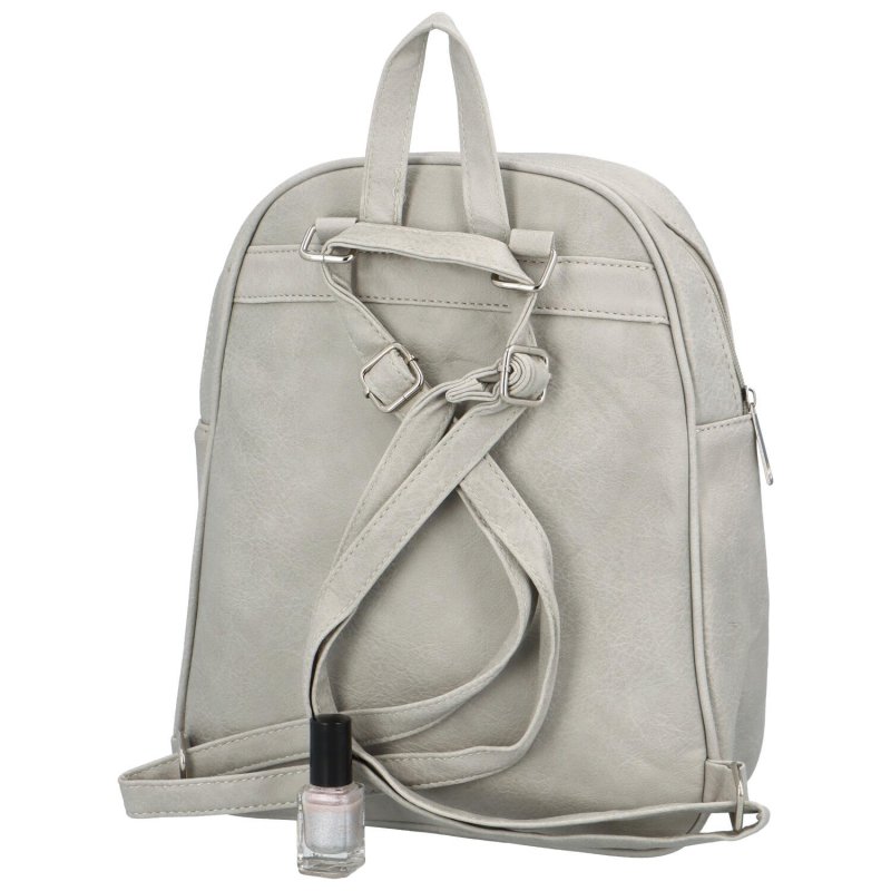 Trendový dámský koženkový batoh Amanta, šedá