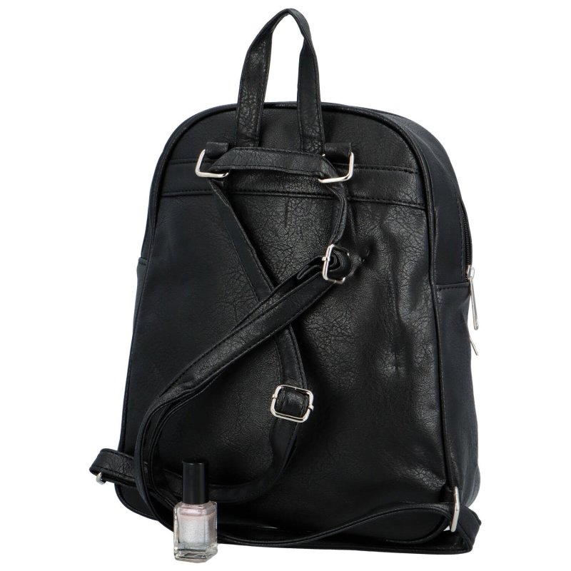 Trendový dámský koženkový batoh Amanta, černá