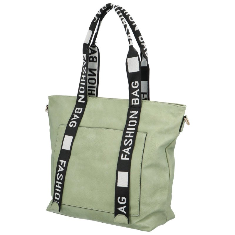 Trendová dámská koženková kabelka Milda, pastelově zelená