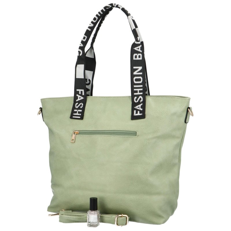 Trendová dámská koženková kabelka Milda, pastelově zelená