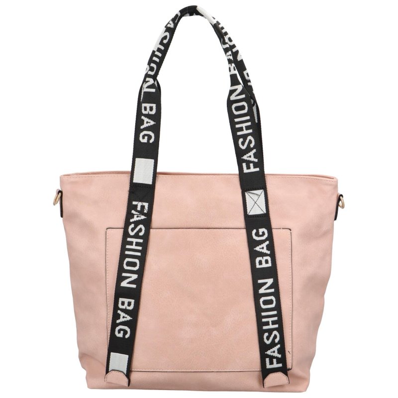 Trendová dámská koženková kabelka Milda, pastelově růžová