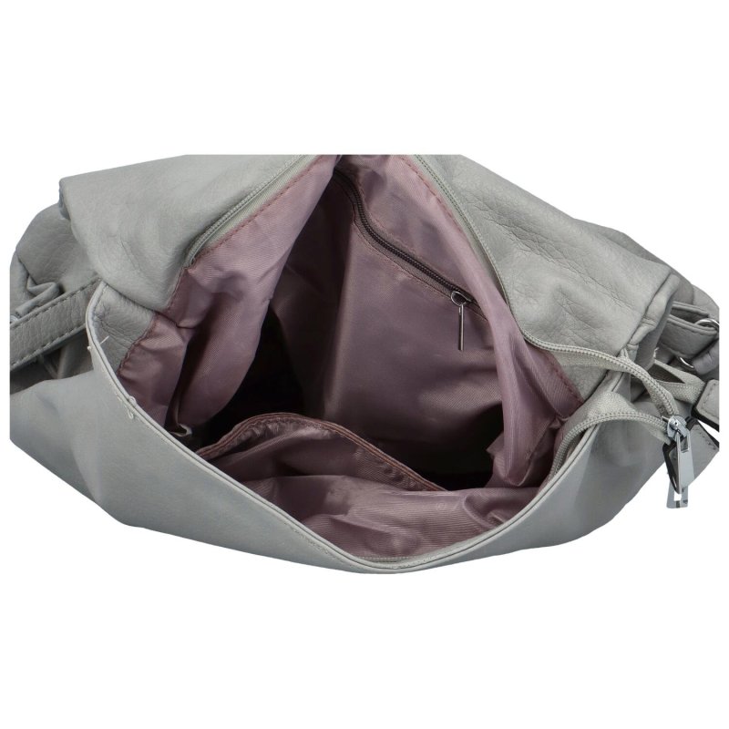 Trendový dámský koženkový batoh Pelias, šedá
