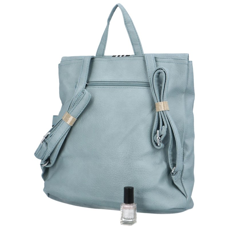 Trendový dámský koženkový batoh Pelias, pastelově modrá