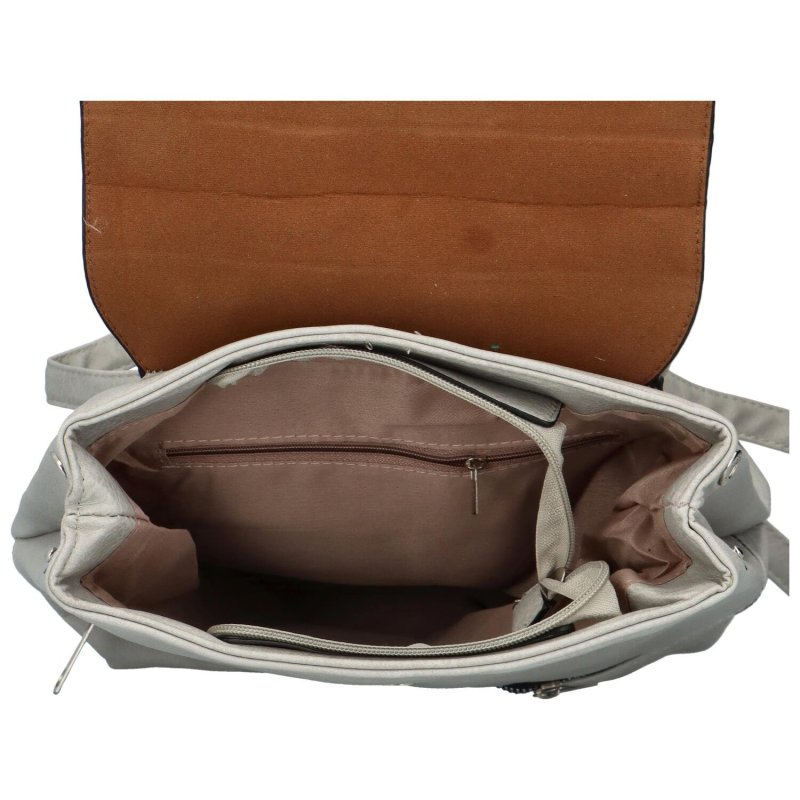 Stylový dámský koženkový batoh Ramana, šedá