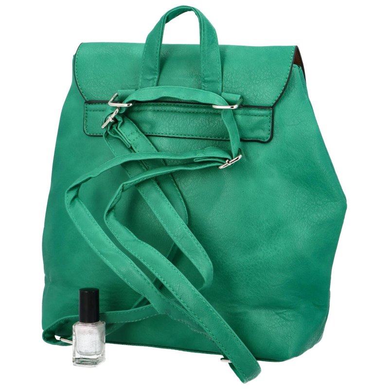 Stylový dámský koženkový batoh Ramana, výrazná zelená
