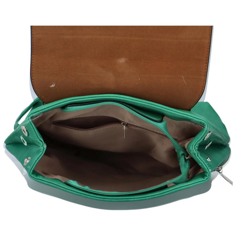 Stylový dámský koženkový batoh Ramana, výrazná zelená