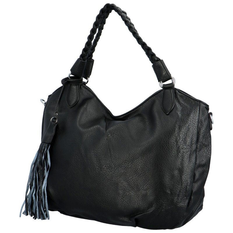 Trendová dámská koženková kabelka Ahti, černá