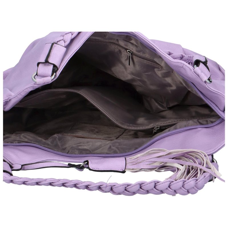 Trendová dámská koženková kabelka Ahti, pastelově fialová