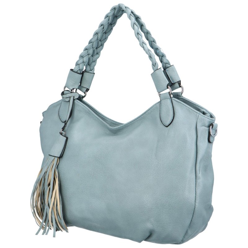 Trendová dámská koženková kabelka Ahti, pastelově modrá