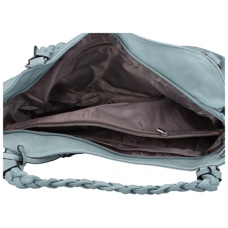 Trendová dámská koženková kabelka Ahti, pastelově modrá