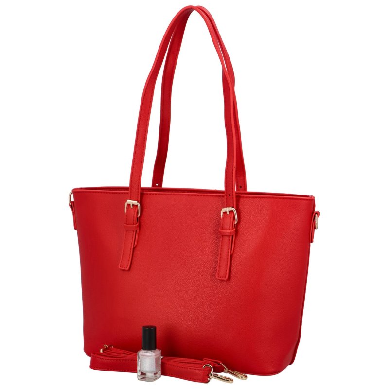 Elegantní dámská koženková kabelka přes rameno Salacia, výrazná červená