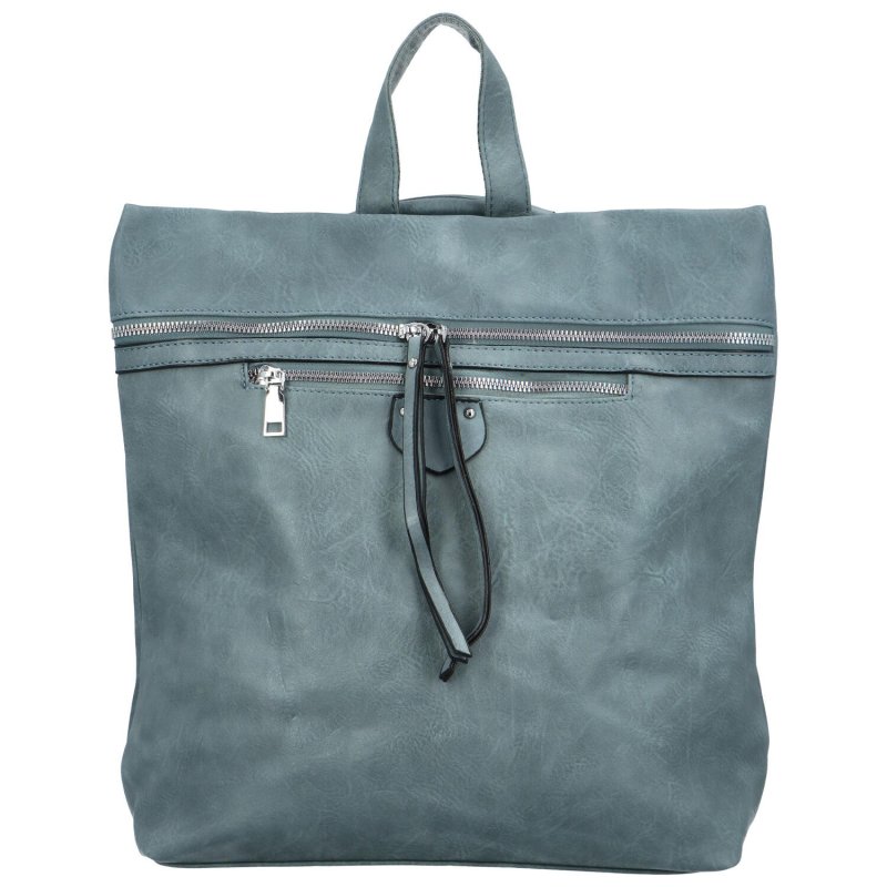 Praktický dámský koženkový batoh Skadi, světle modrá