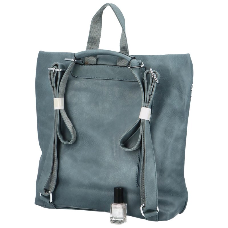Praktický dámský koženkový batoh Skadi, světle modrá