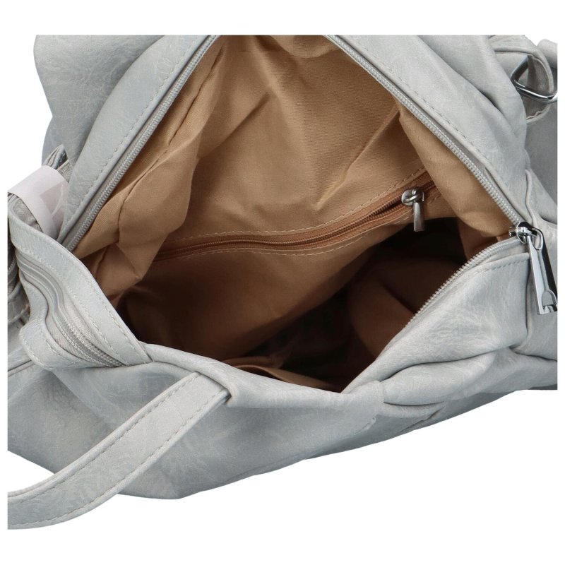 Trendový dámský koženkový batůžek Taran, šedá