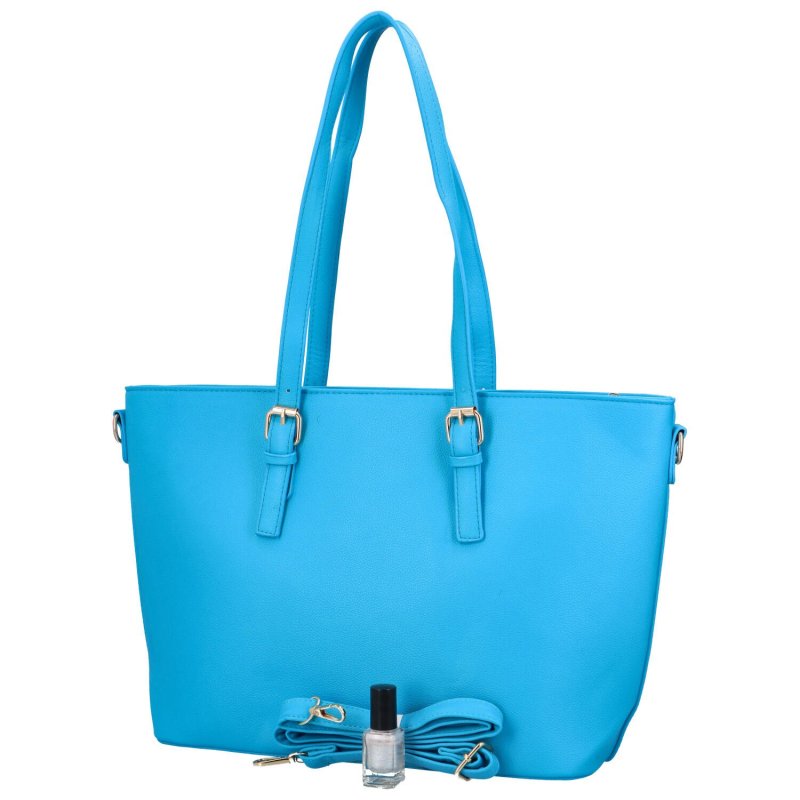 Elegantní větší dámská koženková kabelka Thetis, výrazná modrá