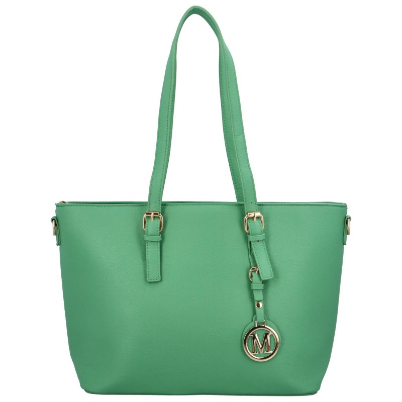 Elegantní větší dámská koženková kabelka Thetis, zelená