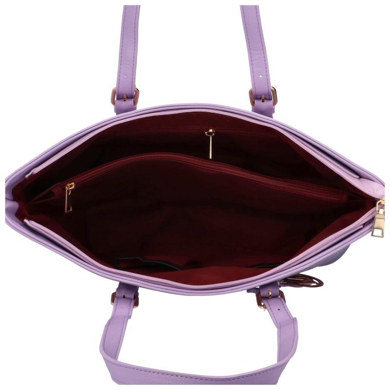 Elegantní větší dámská koženková kabelka Thetis, fialová