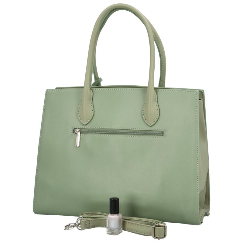 Elegantní dámská koženková kabelka Areti, jemná zelená