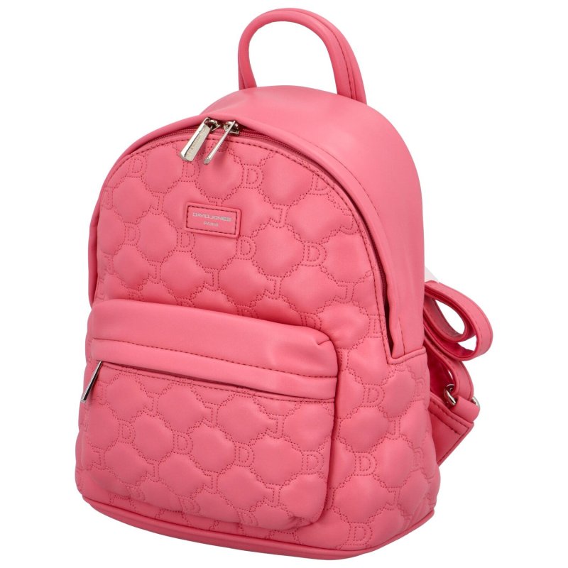Trendový dámský koženkový batoh Danai, růžová
