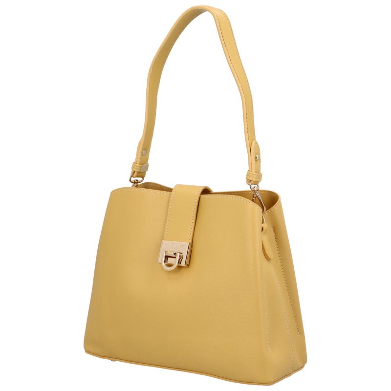Elegantní dámská koženková kabelka Melina, žlutá