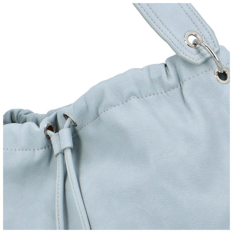 Pohodlná koženková kabelka Baggy, modrá