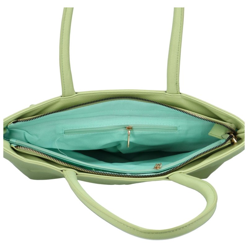 Stylová dámská koženková kabelka přes rameno Žofie, jemná zelená