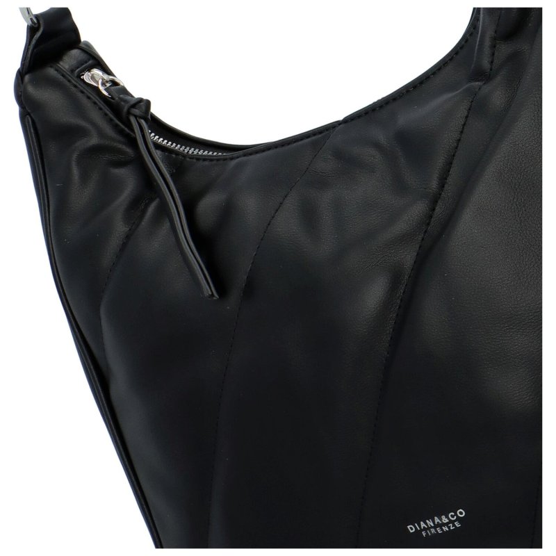 Pohodová dámská koženková kabelka přes rameno Edula, černá