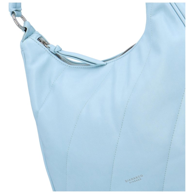 Pohodová dámská koženková kabelka přes rameno Edula, světlá modrá