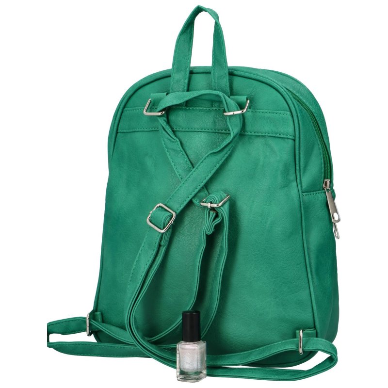 Stylový dámský koženkový batůžek Kevine, zelená