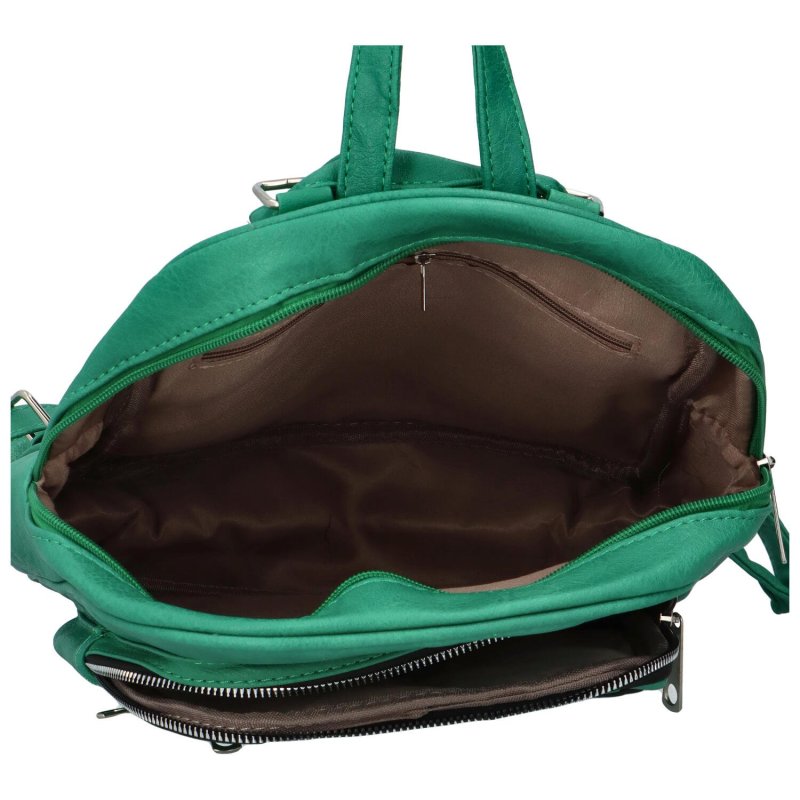 Stylový dámský koženkový batůžek Kevine, zelená