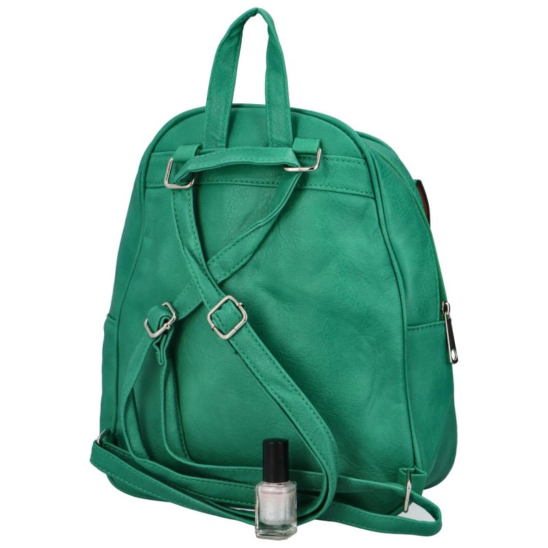 Stylový dámský koženkový batůžek Medard, zelená