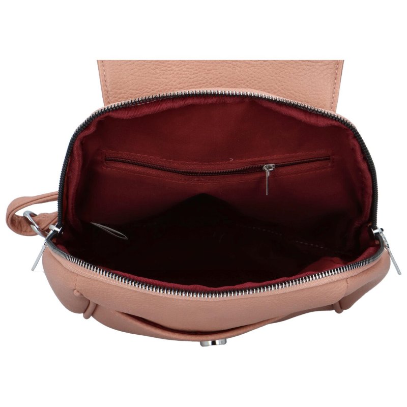 Stylový dámský koženkový batoh Gyda, růžová
